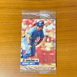 1993 Jimmy Dean Baseball Cello Pack George Brett on Top Ryne Sandberg Back MLB